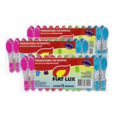 Imagem de 3 Pacotes Pregador Roupas Fiatlux Alta Pressão 12 Un Cada - Fiat Lux