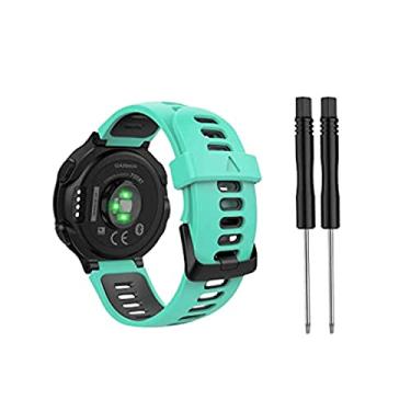 Imagem de ZACLAY Pulseira compatível com Garmin Forerunner 735XT/220/230/235/235 Lite/620/630, pulseira de silicone macio de substituição para relógio inteligente Garmin Approach S20 S5 S6, pulseira esportiva