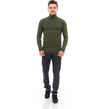 Imagem de Cacharrel Masculina Camiseta Manga Longa Gola Alta Canelada - Execução