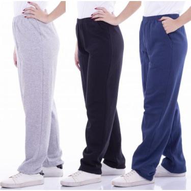 Imagem de Calça moletom flanelada unissex com bolsos - Steiner, Cinza, GG