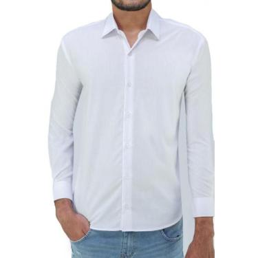 Imagem de Camisa Manga Longa Essencial Slim Masculina Ogochi 001520072 Branca, G