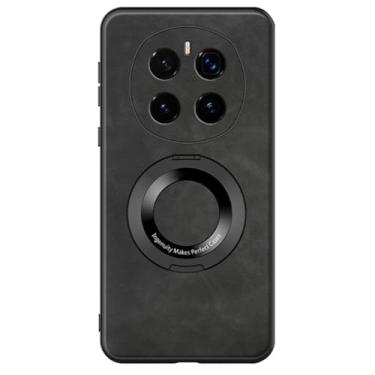 Imagem de POYUFRG Capa fina para Honor Magic 7 Pro/7, capa magnética dobrável de couro fosco capa de telefone com tudo incluído, proteção de lente, preta, 7