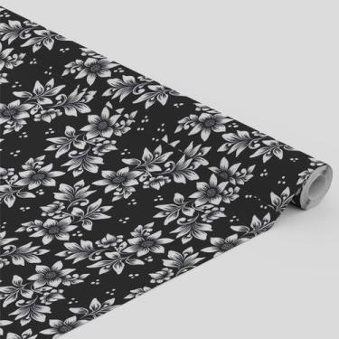 Imagem de Tecido Oxford Estampado Flores Classicas Preto e Branco - 1,40m - Core