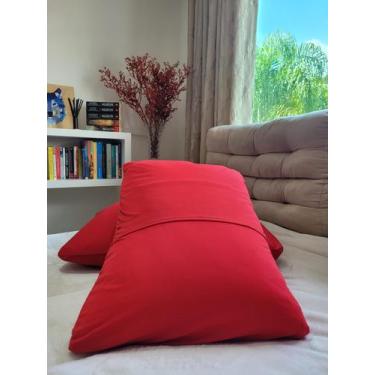 Imagem de Fronha Avulsa Vermelho Lisa Envelope Malha Travesseiro 70x50 - Belcapa