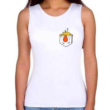 Imagem de Regata Feminina Pocket Bug - Foca na Moda, Branco, GG