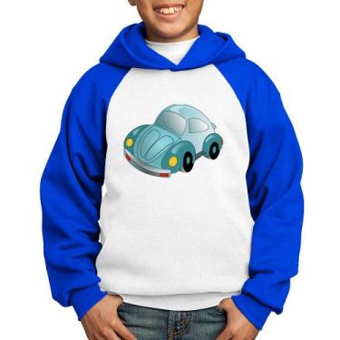 Imagem de Moletom Infantil Fusca Besouro - Foca na Moda, Branco, Azul, 6
