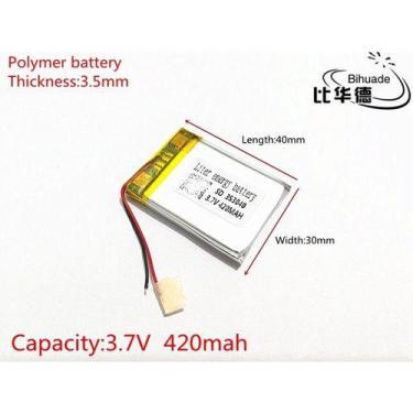 Imagem de Bateria 3,7v 420mah Rastreador 3,5mm X 30mm X 40mm - - KMIG