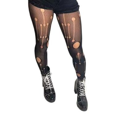 Imagem de Meia Calça Arrastão Furada Rasgada com Buraco - Retrô Gótico Punk Rock