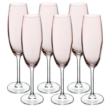 Imagem de Jogo 6 Taças Champanhe 220ml Rosa Millennial - FULL FIT