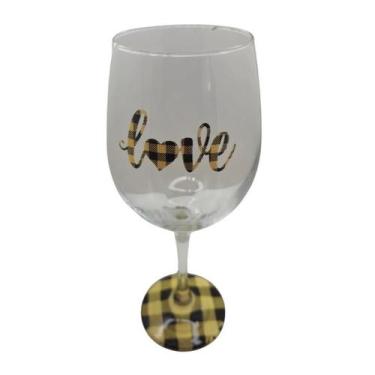Imagem de Taça Love Namorados Casal Personalizada Vinho Amarela 490 ml - META AT