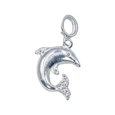 Imagem de Berloque de prata Tubarão com pedras charms life - Prata 925 - Encanta