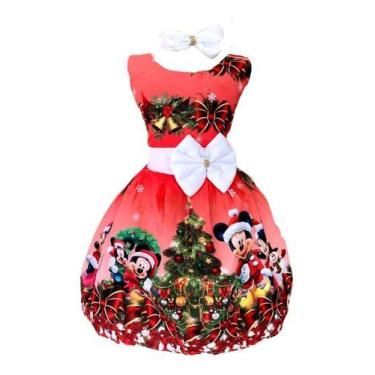 Imagem de Vestido Infantil Natal Ratinha Mouse Vermelho Noel - PEQUENOS ENCANTOS