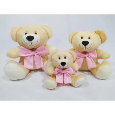 Imagem de Trio De Ursinhos Ted Com Laço Para Nichos 14cm 20cm 25cm - XÚ BABY CON