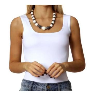 Imagem de Blusa Básica Regata Branca Feminina - Cris Morel, GG