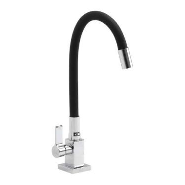 Imagem de Torneira Para Cozinha Gourmet Quadrada Mesa Preta - TFC