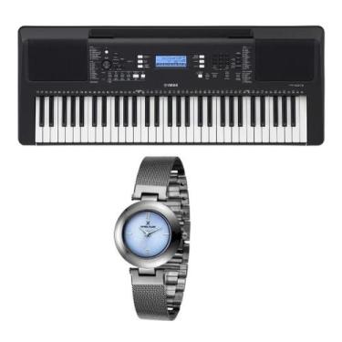 Imagem de Kit Teclado Yamaha Arranjador PSR E373 e Relógio Dk11216