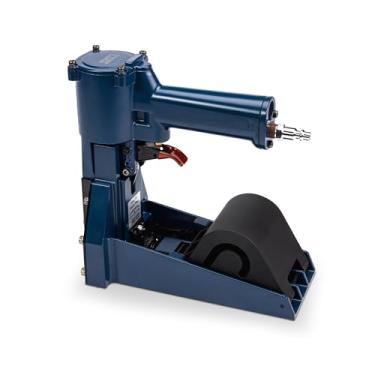 Imagem de IDL Packaging Pistola pneumática resistente RAIN-19-GR para vedação extra resistente com grampos de coroa de 32 mm - Grampeador de alimentação pneumática resistente para fechamento rápido da caixa