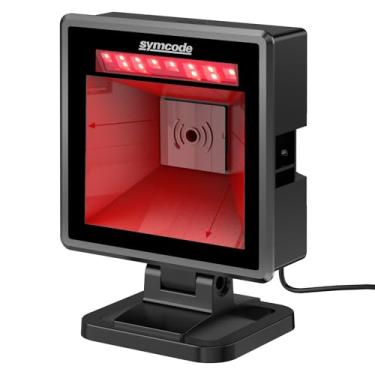 Imagem de Symcode Scanner de código de barras 2D omnidirecional automático, leitor de código de barras QR com fio USB, sensor de imagem de código de barras para armazém, supermercado, loja de varejo, livraria
