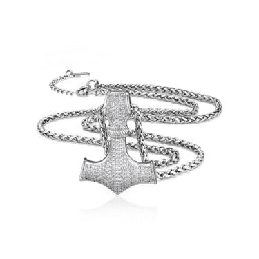 Imagem de FaithHeart Colar Viking Mjolnir masculino, colar de amuleto de proteção do martelo de Thor de aço inoxidável/joia de cobre com caixa de presente, Cobre, Sem Pedra Preciosa