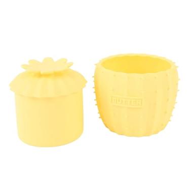Imagem de Crock de Manteiga de Silicone de Qualidade Alimentar Com Tampa, Protetor de Manteiga Resistente Ao Calor para Cozinha, Recipiente de Limpeza Sem Esforço (Amarelo)