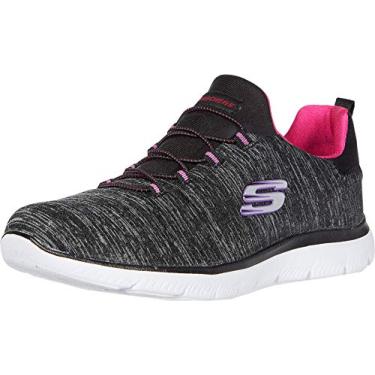 Imagem de Skechers Mocassins femininos Summits Quick Getaway, Preto/rosa, 36