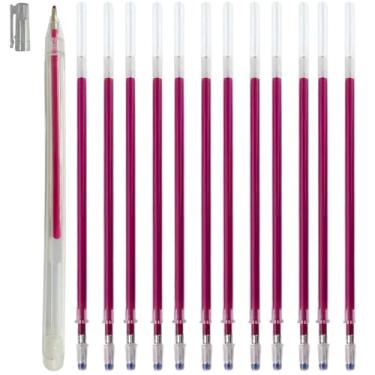 Imagem de Kit Caneta Magica Fantasminha que Apaga Com Calor 12 Refil Gel Para Tecido Artesanato Patchwork Alfaiate Desenhar Moldes (Rosa)