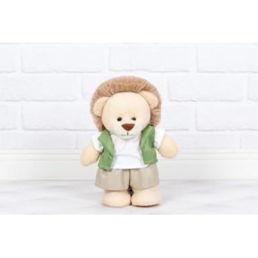 Imagem de SAFARI PELUCIA LEÃO AMORE 25 CM PARA DECORAÇÃO (Colete verde liso com caqui)