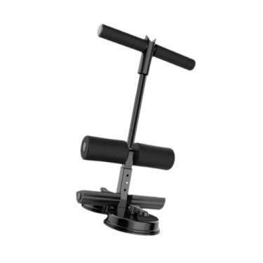 Imagem de Dynwave Barra de sentar com altura ajustável com 2 ventosas fortes Máquina de sentar com faixa de resistência para pés e pernas, Preto