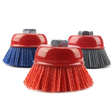 Imagem de 1/3PC 3 polegadas 75mm Copo Nylon Escova Abrasiva Roda 80-240Grit Pilha Polímero-Abrasivo Para Rebarbadora Ferramenta Rotativa Polimento, 3pcs mix, 5I8,11
