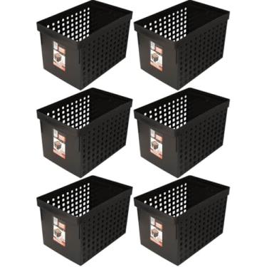Imagem de 6 Caixas Organizadoras para Escritório 42x27cm Arquivo Morto Pastas Suspensas com Furação