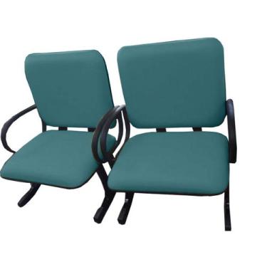 Imagem de 02 Cadeiras para Escritório para Obesos até 250kg Verde - Design Offic