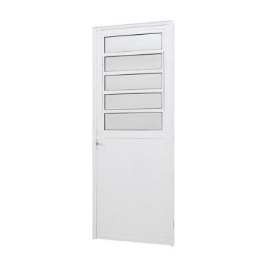 Imagem de Porta de Giro Lambril em Alumínio Branco Caribe Max 215x90x6cm Direita