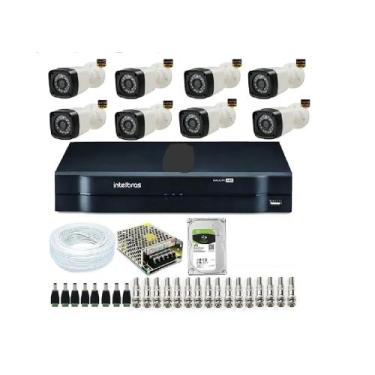 Imagem de Kit Dvr 8 Canais Multi Hd Intelbras + 8 Câmeras Full Hd 1080p C/Hd 1 T