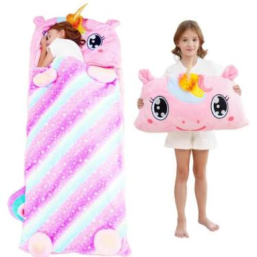 Imagem de Saco de Dormir Micling Unicórnio de Pelúcia com Travesseiro - Infantil