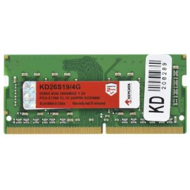 Imagem de Memoria Ram para Notebook Keepdata DDR4 4GB 2666MHZ KD26S19/4G