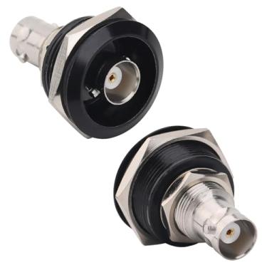 Imagem de PENGLIN Pacote com 2 adaptadores de montagem em painel BNC, conector coaxial BNC fêmea para fêmea, conector de alimentação BNC para sistemas de redes digitais/sistemas de comunicação sem fio