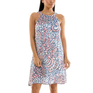 Imagem de Zac & Rachel Vestido feminino sem mangas frente única, Blazer coco/azul-marinho, GG