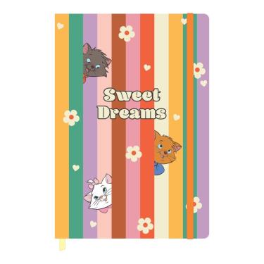 Imagem de Caderneta Disney Marie Sem Pauta 192 Páginas Capa Colorida Marcador Fitilho