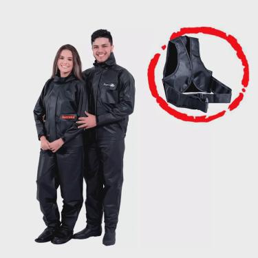 Imagem de Kit 2 Capas De Chuva Impermeável Fem + Masc Tam G + Colete Infantil Serrana