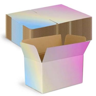 Imagem de DEZIBOX Caixas De Remessa Coloridas Médias 10X7X6 Polegadas, Pacote Com 30 Papelão Ondulado Para Embalagem Correspondências Pequenas Empresas