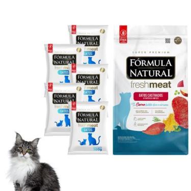 Imagem de Kit Pet Premium Com 5 Rações Fórmula Natural Linha Fresh Meat Para Gat