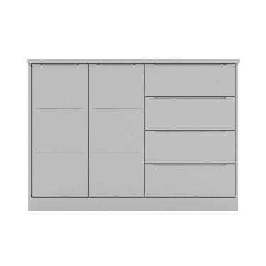 Imagem de Cômoda Infantil 2 Portas 4 Gavetas Lua P04 Cinza - Mpozenato