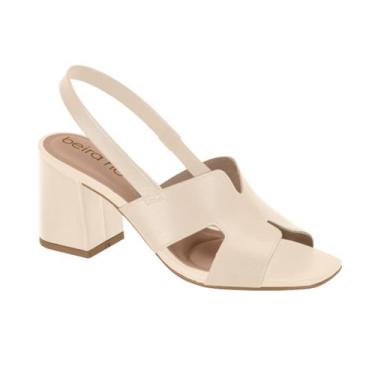 Imagem de Sandalia Feminina Beira Rio Conforto Festa Salto Bloco Médio Casual Re