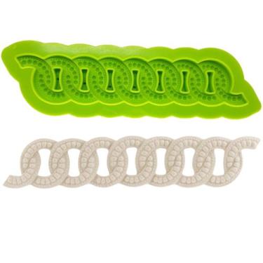 Imagem de Molde Silicone Corda Decoração Borda Bolo Confeitaria Pasta Americana 