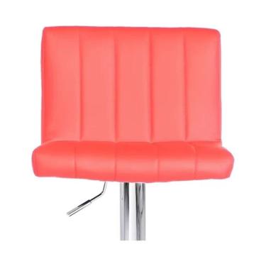 Imagem de Banqueta Estofada Alta Dublin Giratória Em Courvin Vermelho