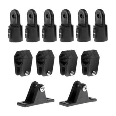 Imagem de Deevoka Conjunto de ferragens de encaixe superior 4 acessórios de deslizamento de mandíbula de barco nylon preto acessórios de bimini marinho dobradiça de, Style B