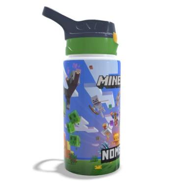 Imagem de Garrafa Squeeze Minecraft de Alumínio Infantil Esacolar 500ml - Mecolo