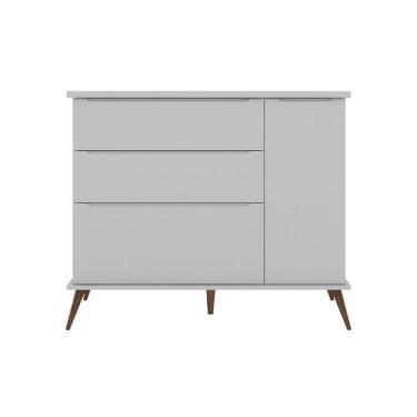 Imagem de Cômoda Infantil Tina 110cm 100% MDF Cinza Semi Brilho - sallar home