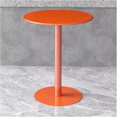 Imagem de Mesa De Bistrô Pátio Mesa De Jantar De Metal De Ferro, Mesa Redonda Pequena, Mesa Lateral De Sofá, Mesa De Centro, Mesa De Chá De Leite, Mesa De Bar, Mesa De, Matte Black, 70x70x72cm