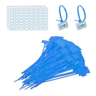 Imagem de PATIKIL Abraçadeiras de 15,24 cm, 100 peças, etiquetas de fio de nylon, etiquetas de marcação de fio de nylon, tiras de plástico autobloqueadas, escreva com etiquetas de papel para organização de fio
